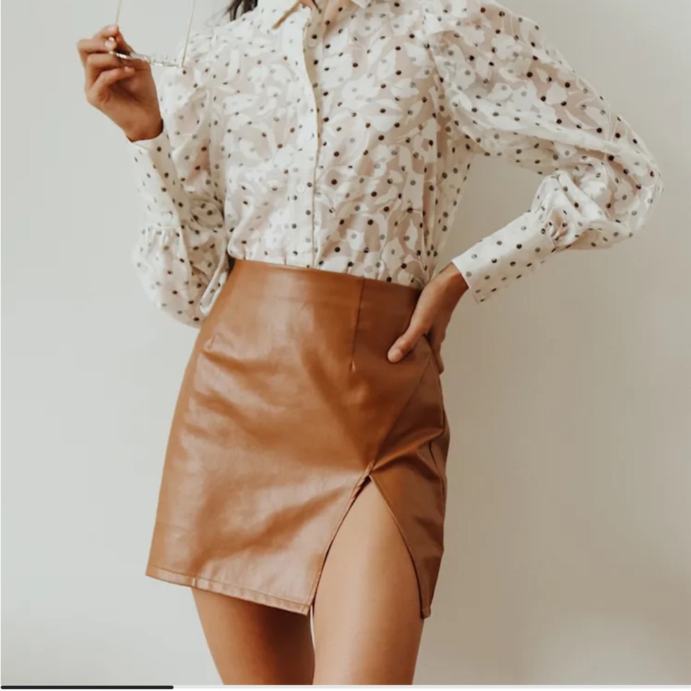Lulus Vegan Leather Mini Skirt